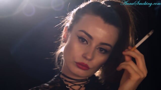 Anna Zapala In Black Lace Smoking